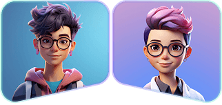 A boy and a girl character